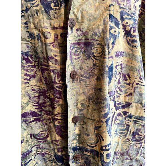 Vintage Men’s Hilo Hattie Face Tapestry Printed Hawaiian Shirt Button Down - Picture 5 of 10